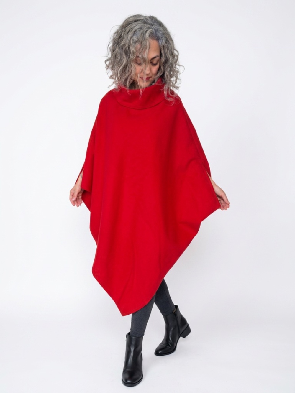 Artisan Custom Tailored Red Poncho | Handmade in Iran | Fits S/M - Picture 2 of 4